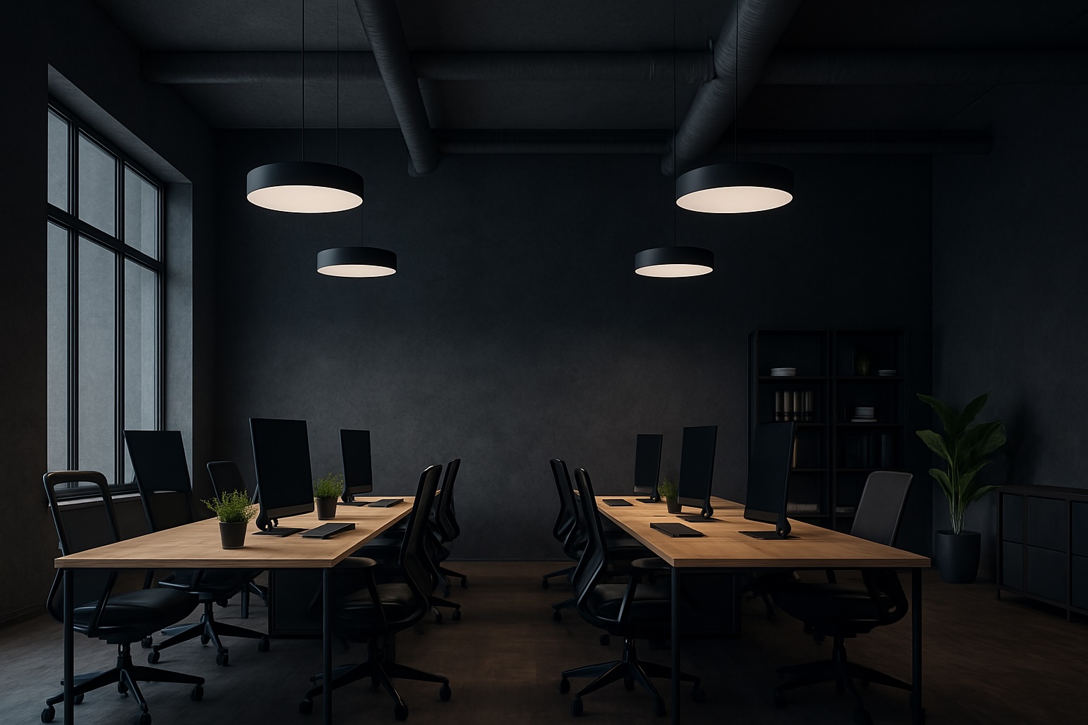 Modern Dark Office Space